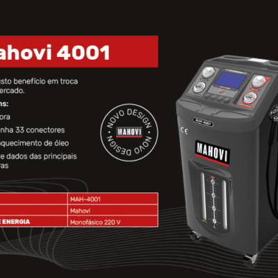 MAHOVI 4001 – Máquina P/ Troca De Óleo Da Transmissão Automática (Novo Design)