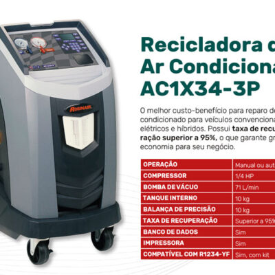 AC1234-3P – Máquina Recicladora de Ar Condicionado (R1234yf) – Robinair